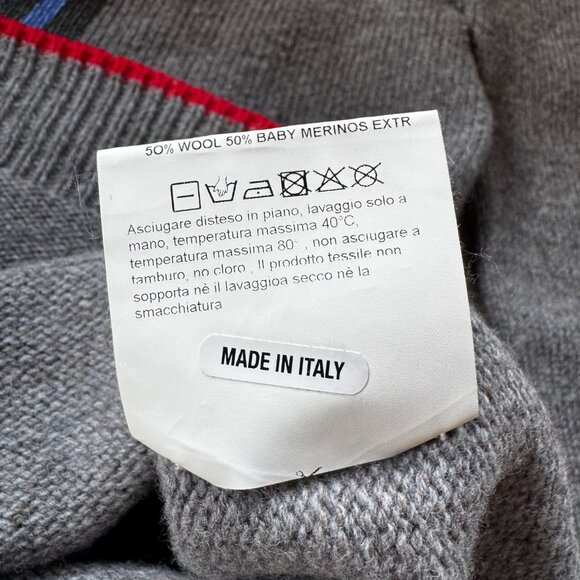 Golden Goose Deluxe Brand Men’s Wool Sweater – Gray with Red Trim (Size XL) - Picture 7 of 7